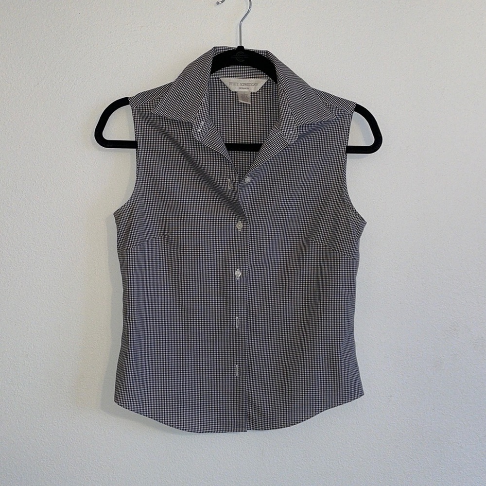 Gingham Button Up Blouse